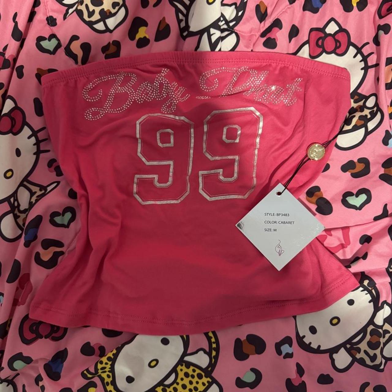 Baby Phat pink rhinestone baby doll top, front