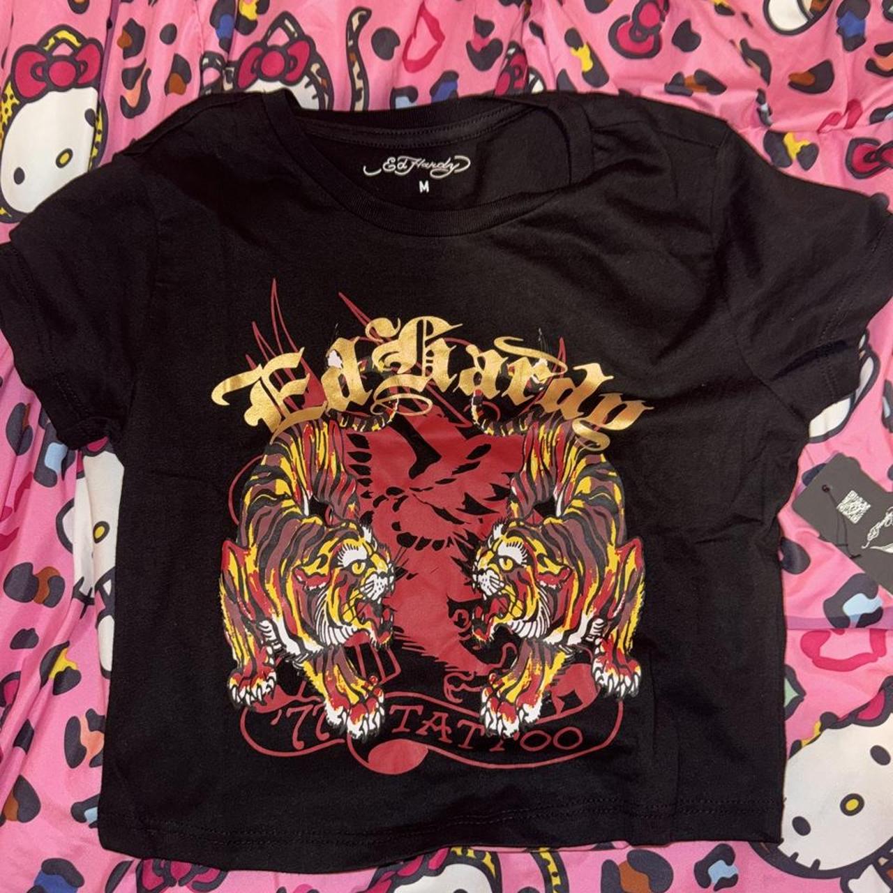 Ed Hardy black tiger tee, front
